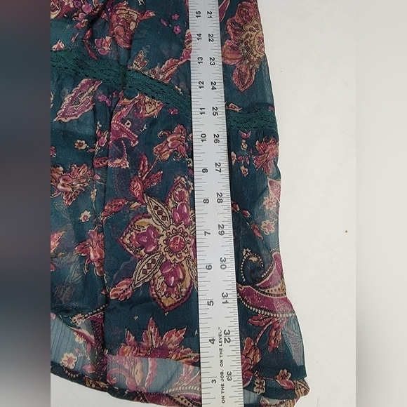 Band Of The Free Run The World Pine Paisley Empire Waist Midi Dress Size XS - Picture 8 of 13